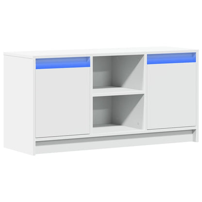 TV-Schrank mit LED-Beleuchtung Weiß 100x34x50 cm Holzwerkstoff