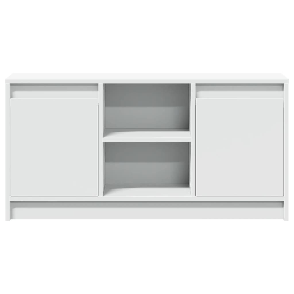 TV-Schrank mit LED-Beleuchtung Weiß 100x34x50 cm Holzwerkstoff