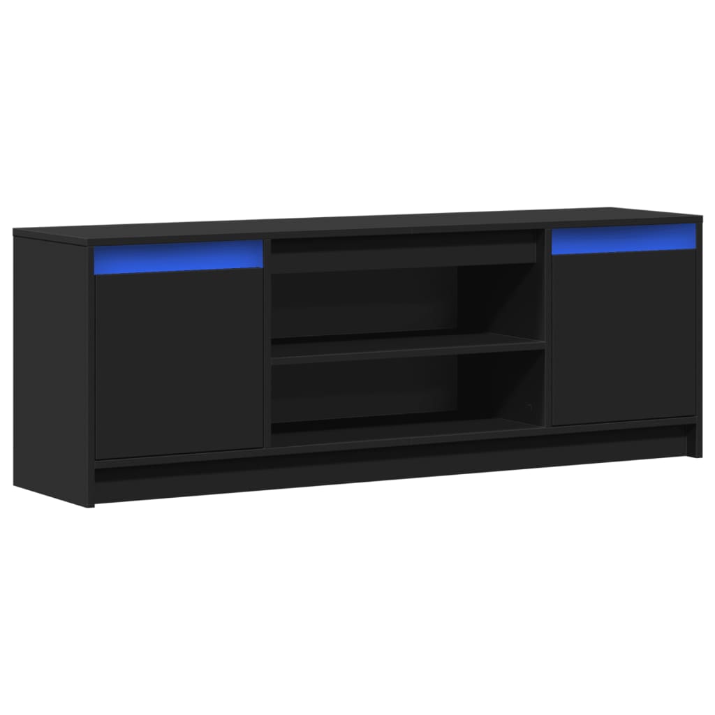 TV-Schrank mit LED-Beleuchtung Schwarz 139,5x34x50 cm