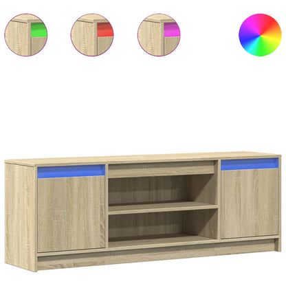 TV-Schrank mit LED-Beleuchtung Sonoma-Eiche 139,5x34x50 cm