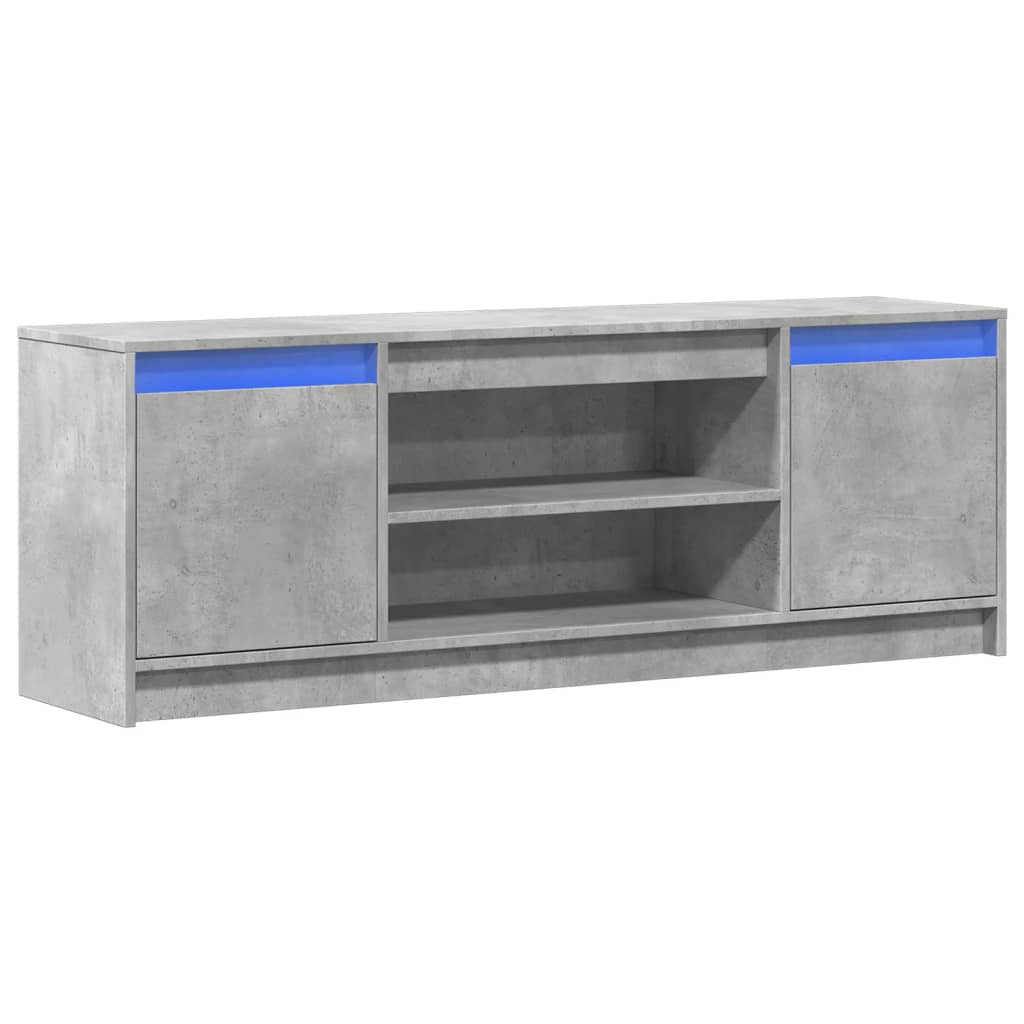 TV-Schrank mit LED-Beleuchtung Betongrau 139,5x34x50 cm