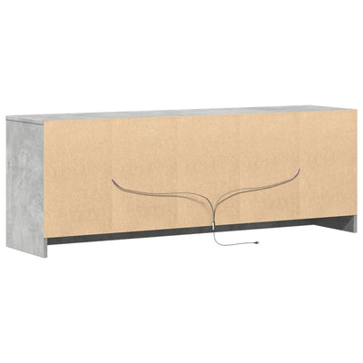 TV-Schrank mit LED-Beleuchtung Betongrau 139,5x34x50 cm