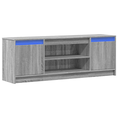 TV-Schrank mit LED-Beleuchtung Grau Sonoma 139,5x34x50 cm