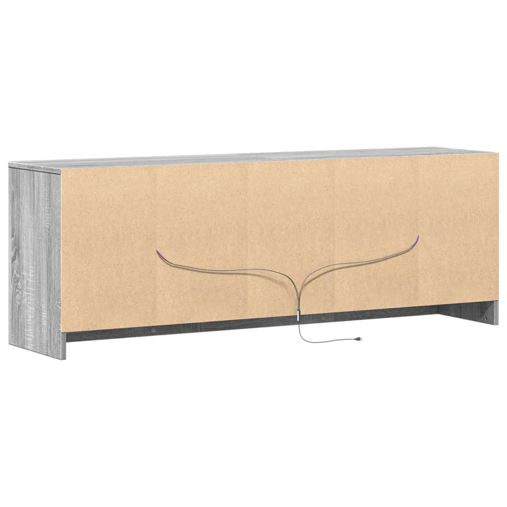 TV-Schrank mit LED-Beleuchtung Grau Sonoma 139,5x34x50 cm