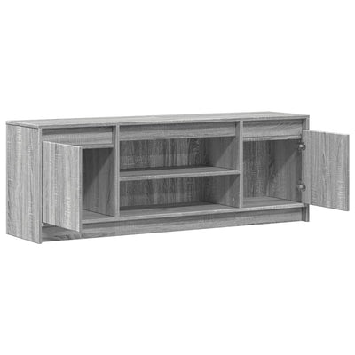 TV-Schrank mit LED-Beleuchtung Grau Sonoma 139,5x34x50 cm