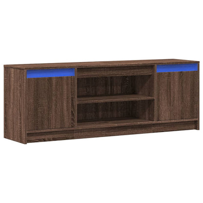 TV-Schrank mit LED-Beleuchtung Braun Eichen-Optik 139,5x34x50cm