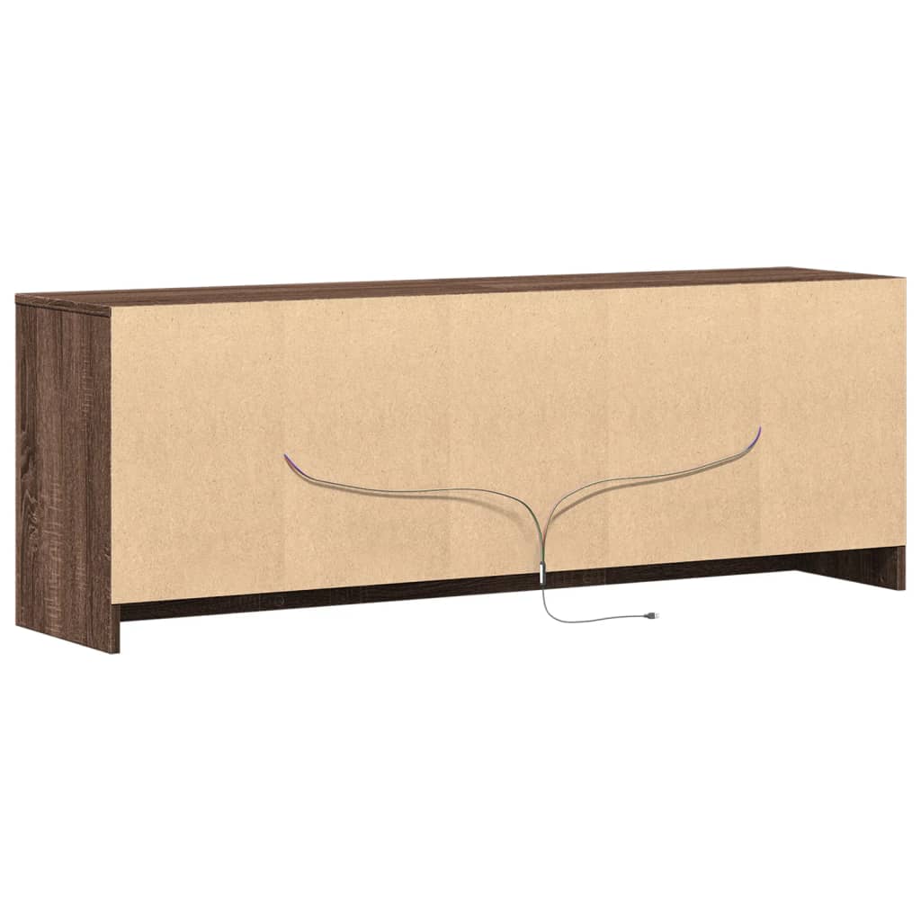 TV-Schrank mit LED-Beleuchtung Braun Eichen-Optik 139,5x34x50cm