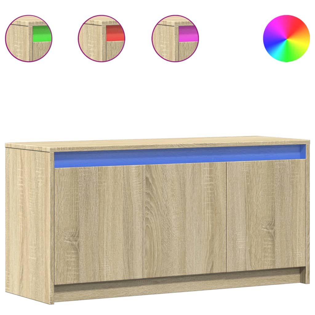 TV-Schrank mit LED-Beleuchtung Sonoma-Eiche 100x34x50 cm