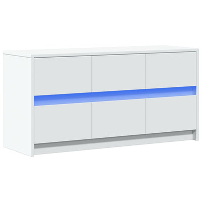 TV-Schrank mit LED-Beleuchtung Weiß 100x34x50 cm Holzwerkstoff