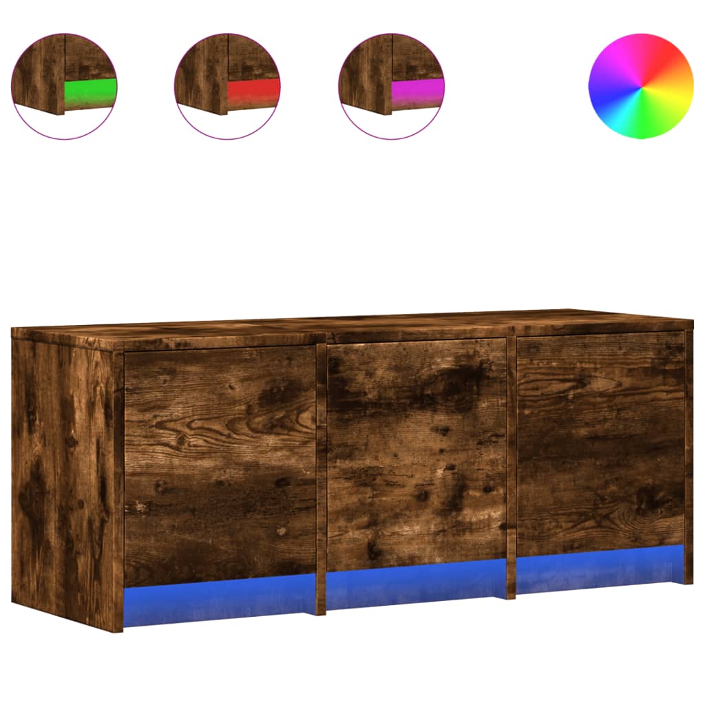 TV-Schrank LED Räuchereiche 97x34x40 cm Holzwerkstoff