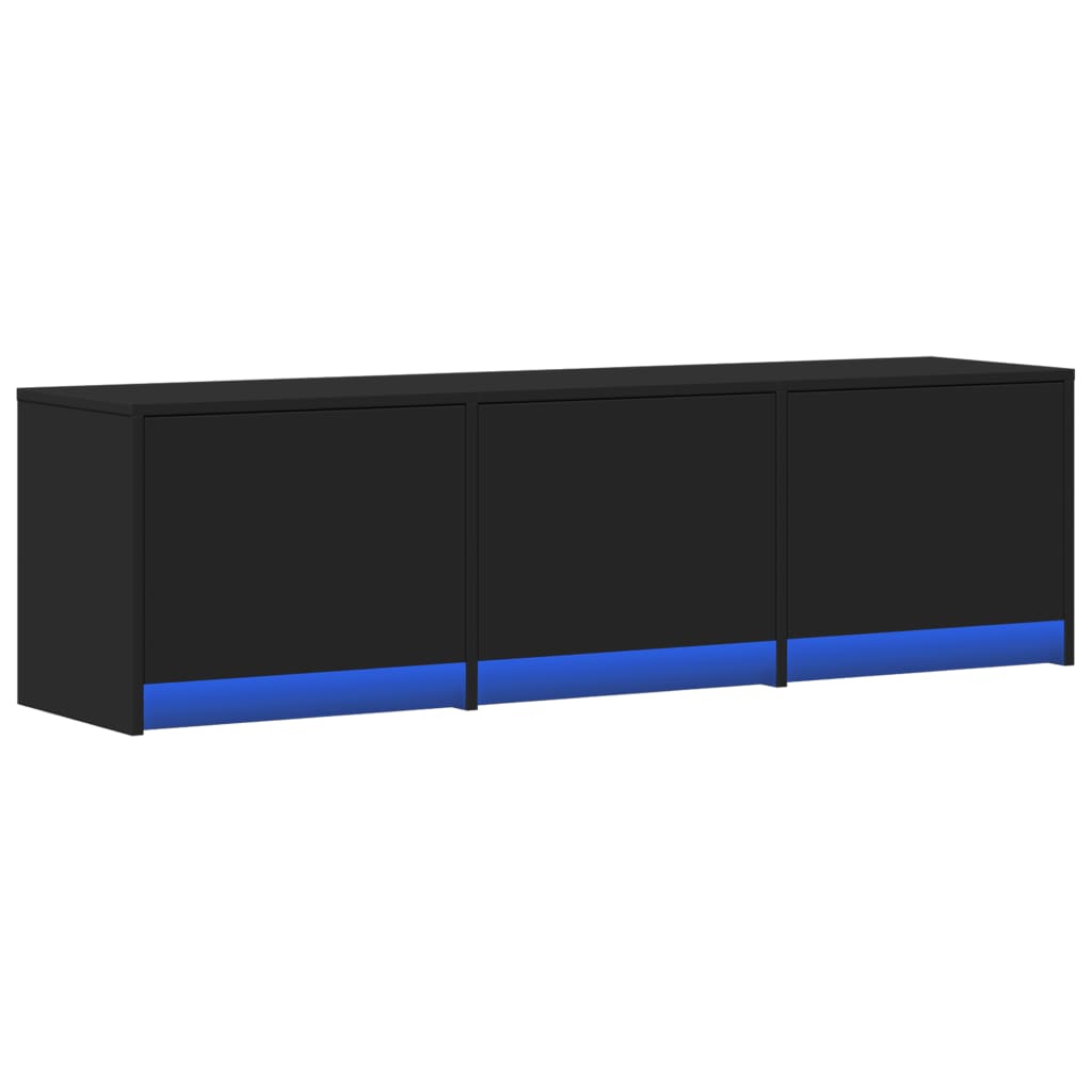 TV-Schrank LED Schwarz 140x34x40 cm Holzwerkstoff