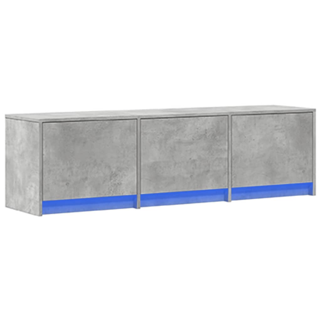 TV-Schrank LED Betongrau 140x34x40 cm Holzwerkstoff