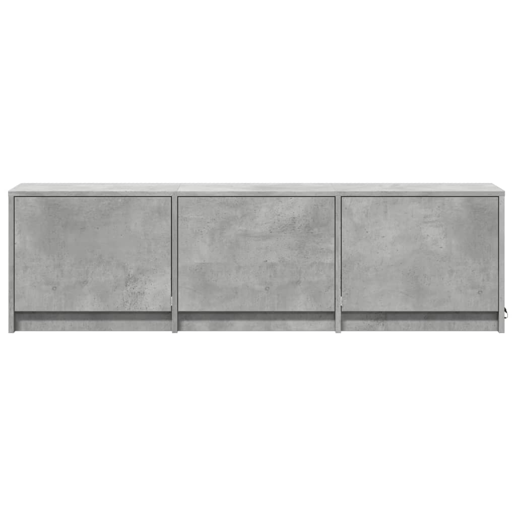 TV-Schrank LED Betongrau 140x34x40 cm Holzwerkstoff