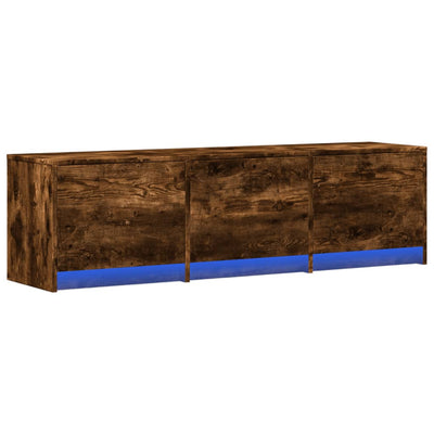 TV-Schrank LED Räuchereiche 140x34x40 cm Holzwerkstoff