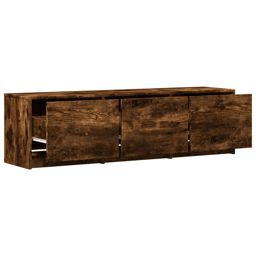 TV-Schrank LED Räuchereiche 140x34x40 cm Holzwerkstoff