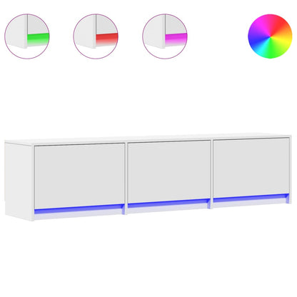 TV-Schrank mit LED-Beleuchtung Weiß 165x34x40 cm Holzwerkstoff