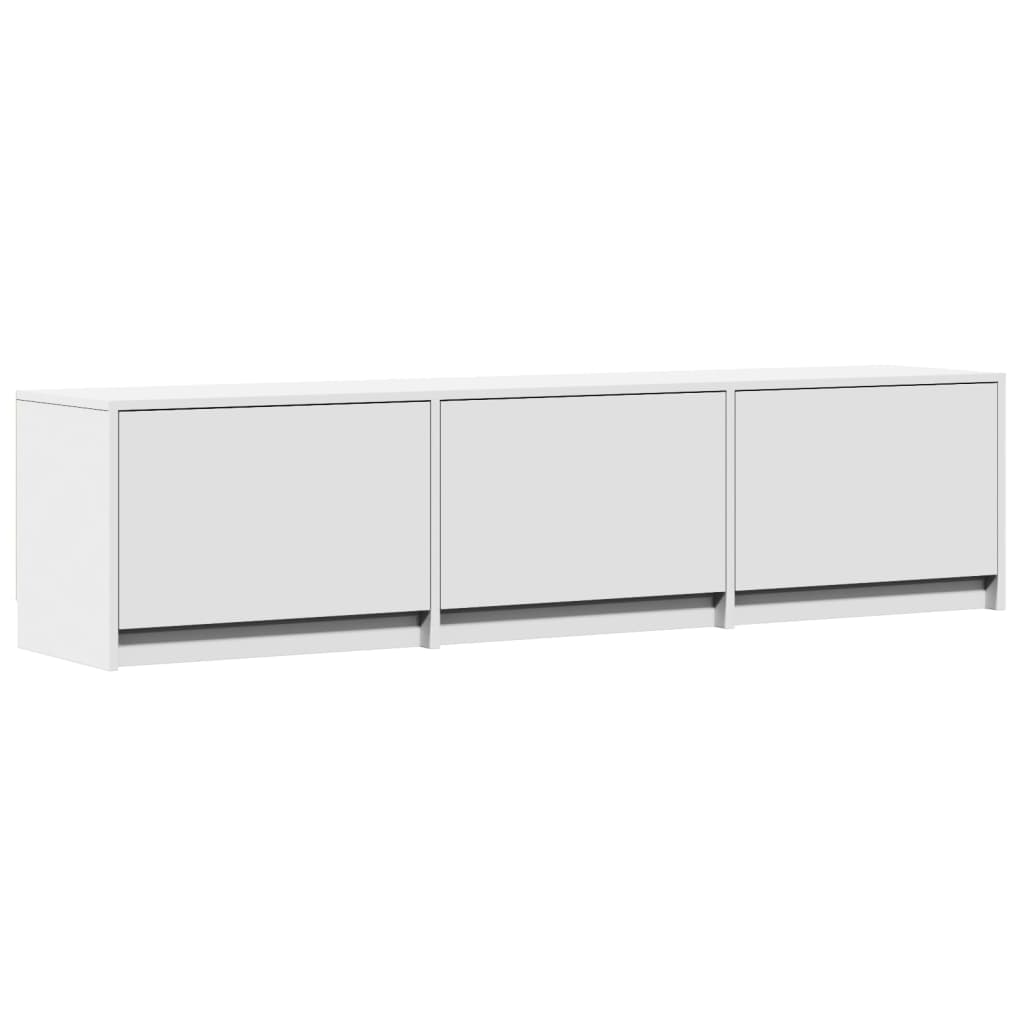 TV-Schrank mit LED-Beleuchtung Weiß 165x34x40 cm Holzwerkstoff