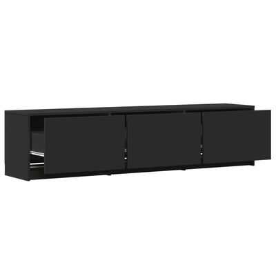 TV-Schrank mit LED-Beleuchtung Schwarz 165x34x40 cm