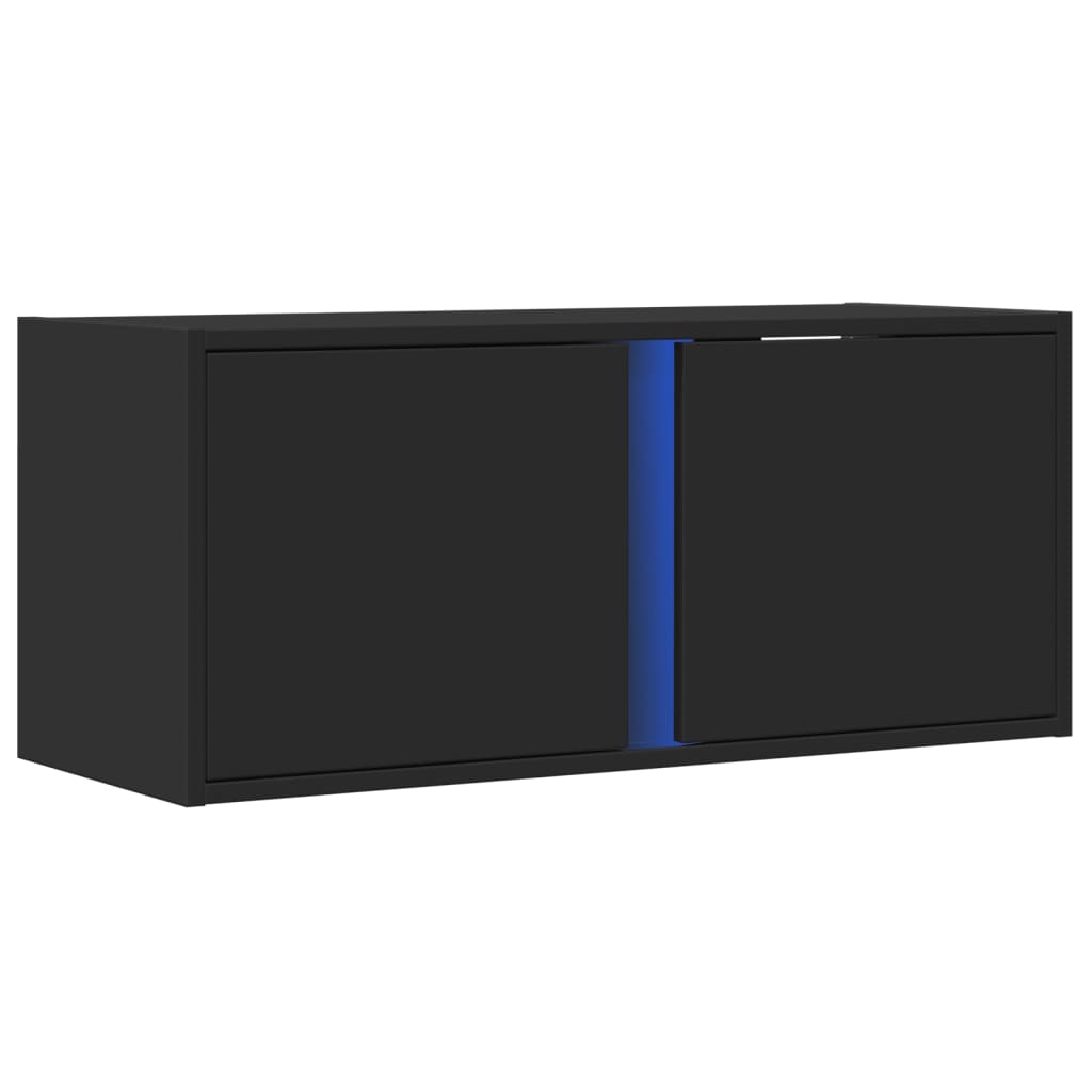 TV-Wandschrank mit LED-Beleuchtung Schwarz 80x31x35 cm