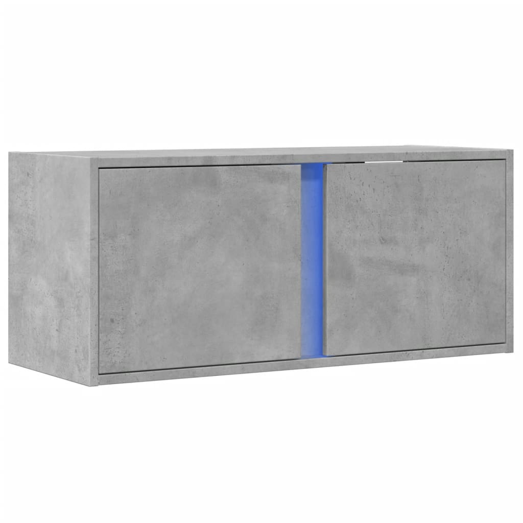 TV-Wandschrank mit LED-Beleuchtung Betongrau 80x31x35 cm