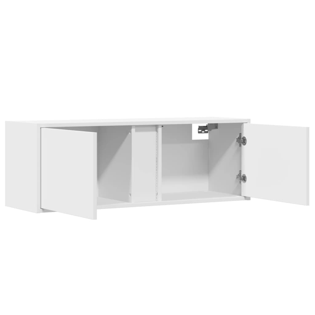 TV-Wandschrank mit LED-Beleuchtung Weiß 100x31x35 cm