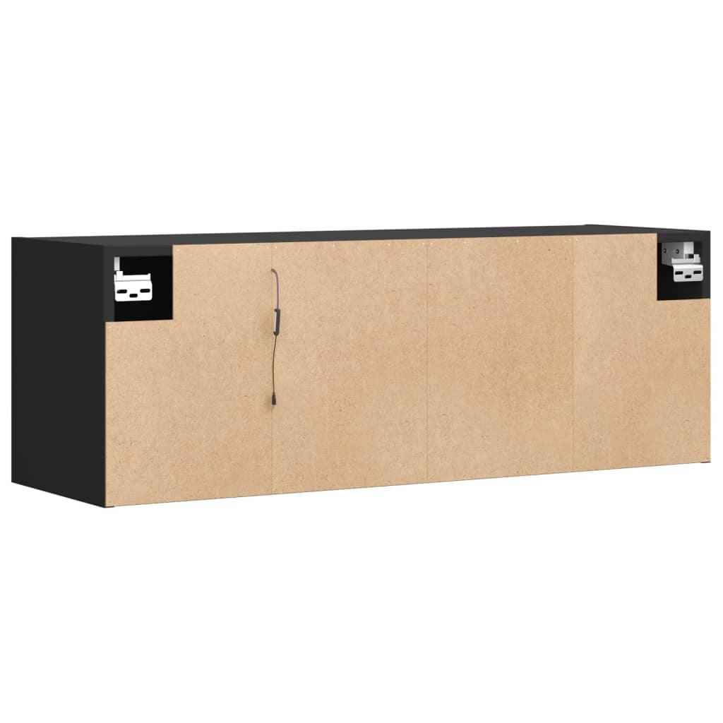 TV-Wandschrank mit LED-Beleuchtung Schwarz 100x31x35 cm