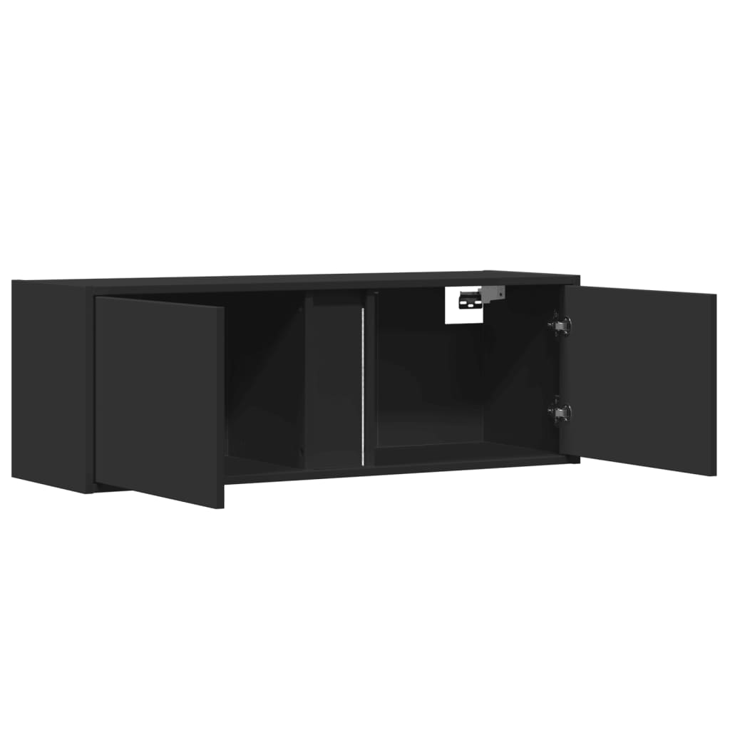 TV-Wandschrank mit LED-Beleuchtung Schwarz 100x31x35 cm