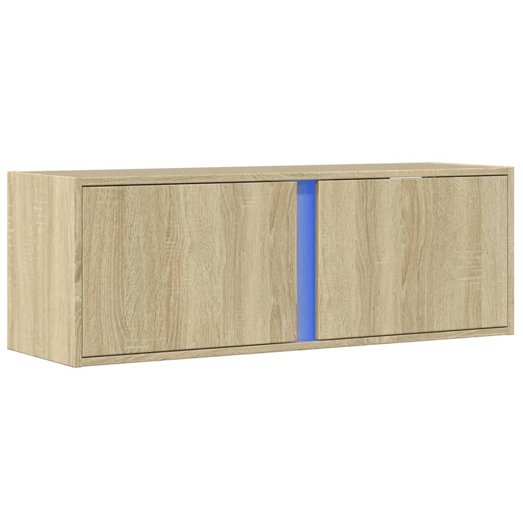 TV-Wandschrank mit LED-Beleuchtung Sonoma-Eiche 100x31x35 cm