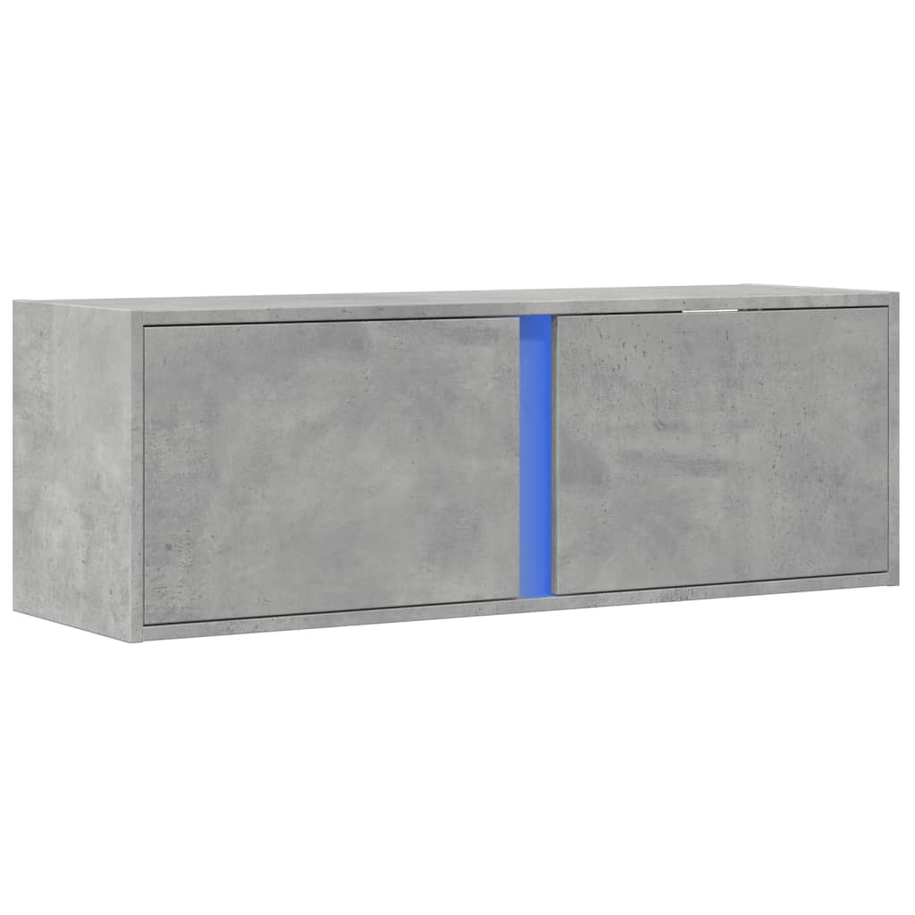 TV-Wandschrank mit LED-Beleuchtung Betongrau 100x31x35 cm