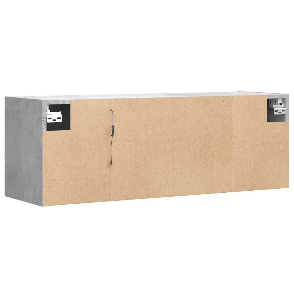 TV-Wandschrank mit LED-Beleuchtung Betongrau 100x31x35 cm