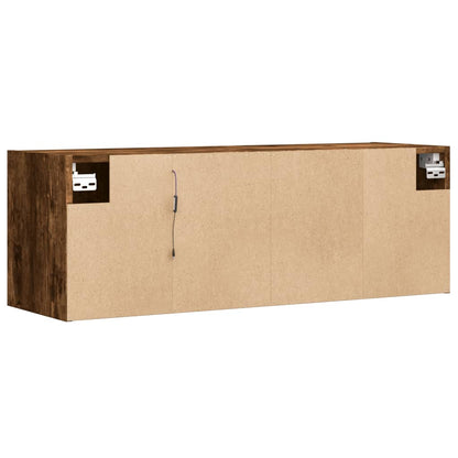 TV-Wandschrank mit LED-Beleuchtung Räuchereiche 100x31x35 cm