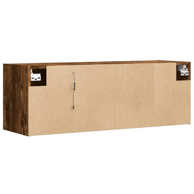 TV-Wandschrank mit LED-Beleuchtung Räuchereiche 100x31x35 cm