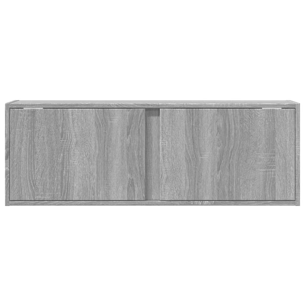 TV-Wandschrank mit LED-Beleuchtung Grau Sonoma 100x31x35 cm