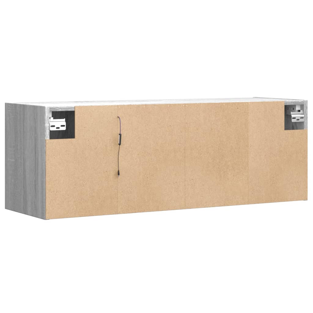 TV-Wandschrank mit LED-Beleuchtung Grau Sonoma 100x31x35 cm