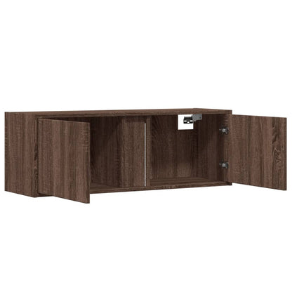 TV-Wandschrank mit LED-Beleuchtung Eichen-Optik 100x31x35 cm