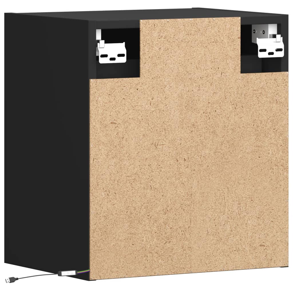 TV-Wandschrank mit LED-Beleuchtung Schwarz 41x31x45 cm