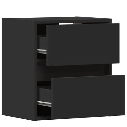 TV-Wandschrank mit LED-Beleuchtung Schwarz 41x31x45 cm