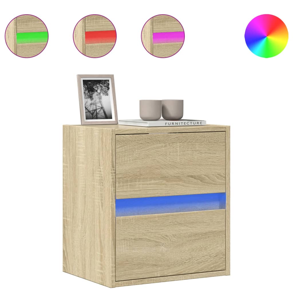 TV-Wandschrank mit LED-Beleuchtung Sonoma 41x31x45 cm