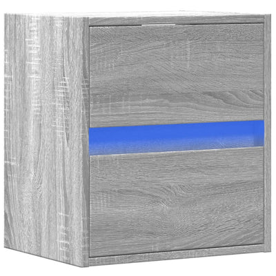 TV-Wandschrank mit LED-Beleuchtung Grau Sonoma 41x31x45 cm