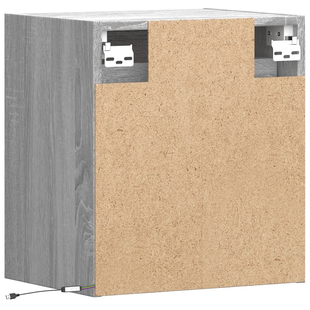 TV-Wandschrank mit LED-Beleuchtung Grau Sonoma 41x31x45 cm