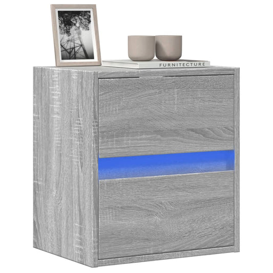 TV-Wandschrank mit LED-Beleuchtung Grau Sonoma 41x31x45 cm