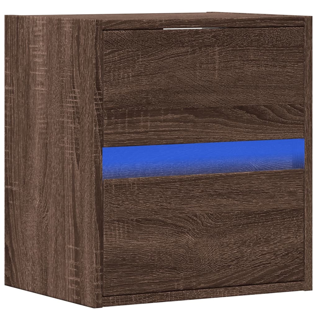 TV-Wandschrank mit LED-Beleuchtung Eichen-Optik 41x31x45 cm