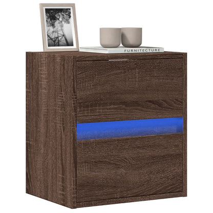 TV-Wandschrank mit LED-Beleuchtung Eichen-Optik 41x31x45 cm