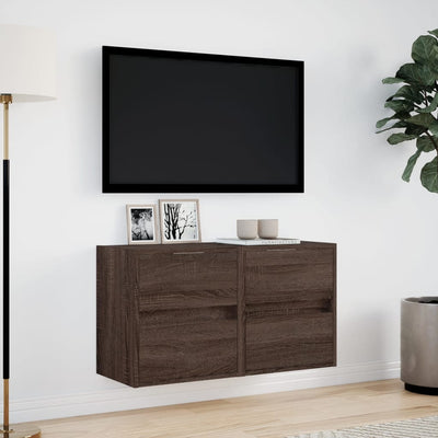 TV-Wandschränke LED-Beleuchtung 2 Stk. Eichen-Optik 41x31x45 cm