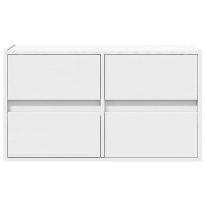 TV-Wandschrank mit LED-Beleuchtung Weiß 80x31x45 cm