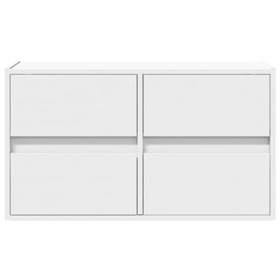 TV-Wandschrank mit LED-Beleuchtung Weiß 80x31x45 cm