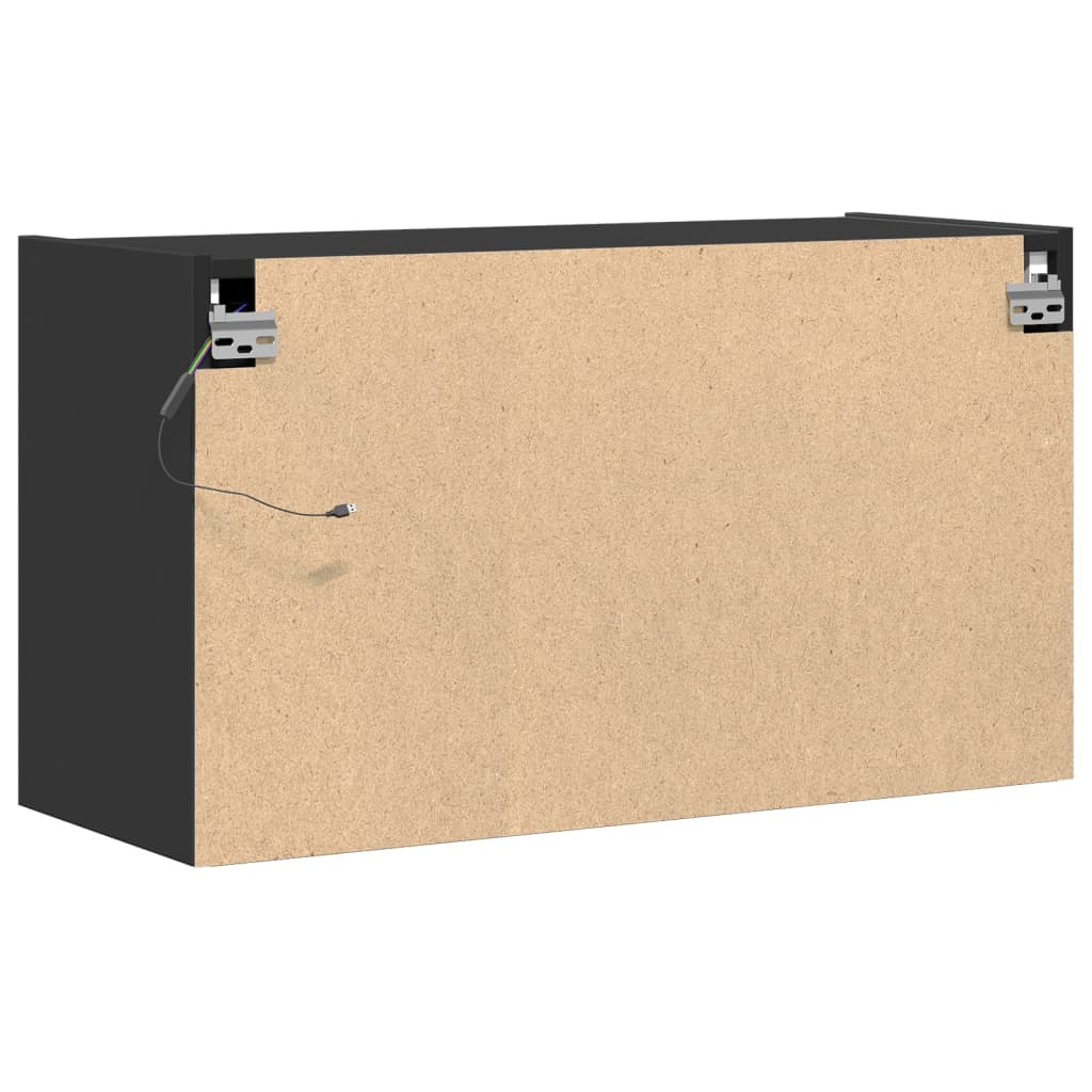 TV-Wandschrank mit LED-Beleuchtung Schwarz 80x31x45 cm