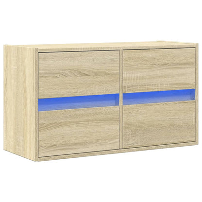 TV-Wandschrank mit LED-Beleuchtung Sonoma-Eiche 80x31x45 cm