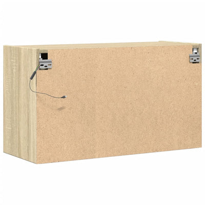 TV-Wandschrank mit LED-Beleuchtung Sonoma-Eiche 80x31x45 cm