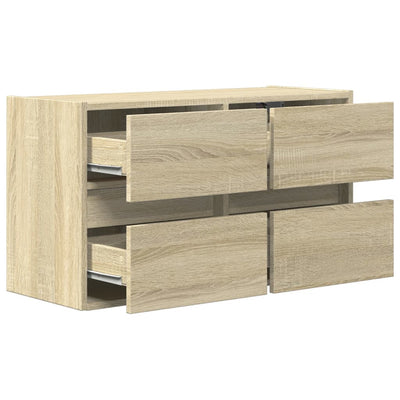 TV-Wandschrank mit LED-Beleuchtung Sonoma-Eiche 80x31x45 cm